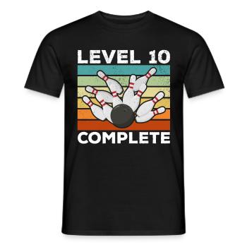 Bowling Level 10 Complete 10th Birthday Bowlers - Men's T-Shirt - black - Front - AI Model Male 178 light (178cm)