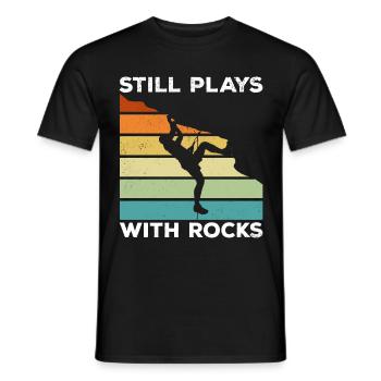 Mur d’escalade Escalade de bloc Escalade de rocher - T-shirt homme - noir - Devant - AI Model Male 178 light (178cm)
