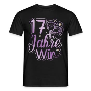 Ein perfektes Team seit 17 Jahren Hochzeitstag - Männer T-Shirt - Schwarz - Vorne - AI Model Male 178 light (178cm)