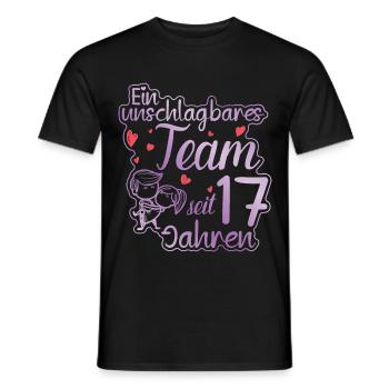 Ein perfektes Team seit 17 Jahren Hochzeitstag - Männer T-Shirt - Schwarz - Vorne - AI Model Male 178 light (178cm)