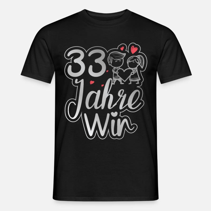 Ein perfektes Team seit 33 Jahren Hochzeitstag - Männer T-Shirt - Schwarz
