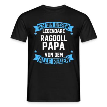 Katzen Papa Vater Vatertag Ragdoll - Männer T-Shirt - Schwarz - Vorne - AI Model Male 178 light (178cm)