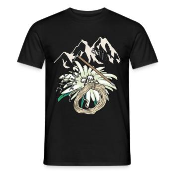 Mountaineer Outdoor Mountaineer Alps Tyrol Mountain - Men's T-Shirt - black - Front - AI Model Male 178 light (178cm)