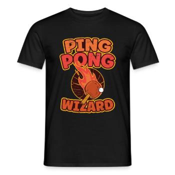 Table Tennis Ping Pong Ping Pong Wizard - Men's T-Shirt - black - Front - AI Model Male 178 light (178cm)