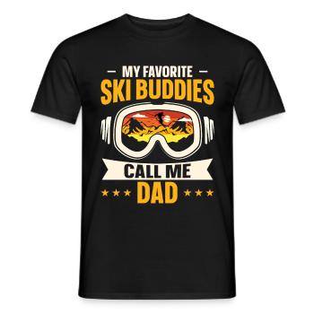 Ski Skiing Skifahrer Skisport Langlauf Biathlon - Männer T-Shirt - Schwarz - Vorne - AI Model Male 178 light (178cm)