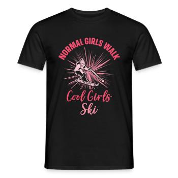 Ski Skiing Skifahrer Skisport Langlauf Biathlon - Männer T-Shirt - Schwarz - Vorne - AI Model Male 178 light (178cm)