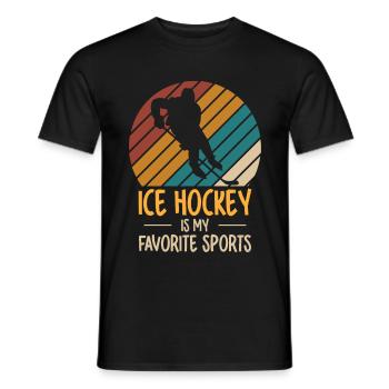 Hockey sur glace Hockey Joueur de hockey sur glace Équipe de hockey sur glace - T-shirt homme - noir - Devant - AI Model Male 178 light (178cm)
