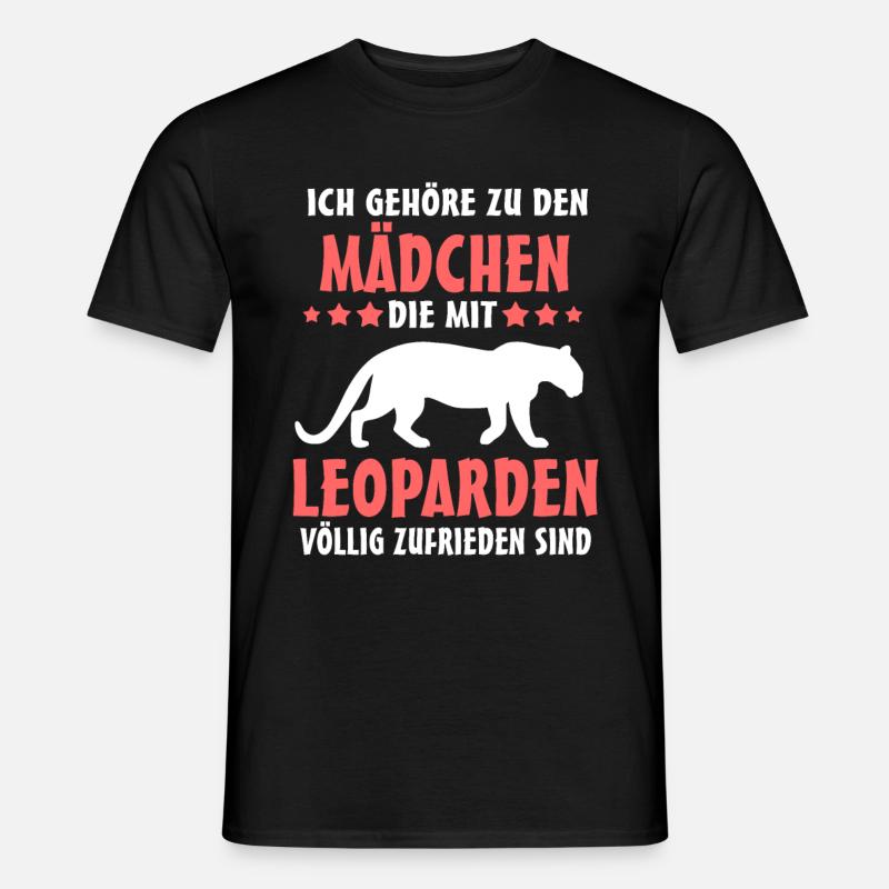 Leopard Mädchen Leoparden - Männer T-Shirt - Schwarz
