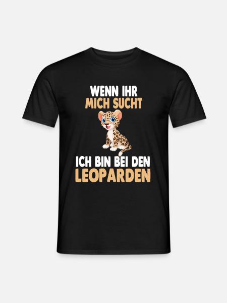 Ich bin bei den Leoparden - Männer T-Shirt - Schwarz