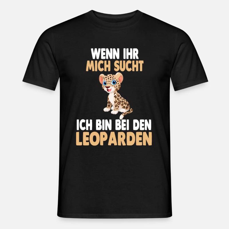 Ich bin bei den Leoparden - Männer T-Shirt - Schwarz