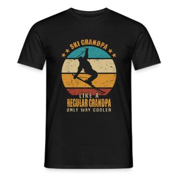 Skieur Grand-père Skieur Grand-père Ski Grand-père - T-shirt homme - noir - Devant - AI Model Male 178 light (178cm)
