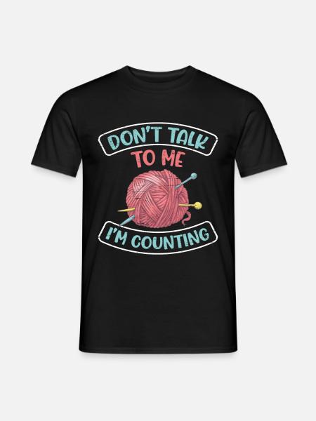 Häkeln Sprich nicht mit mir Ich zähle - T-shirt herr - svart