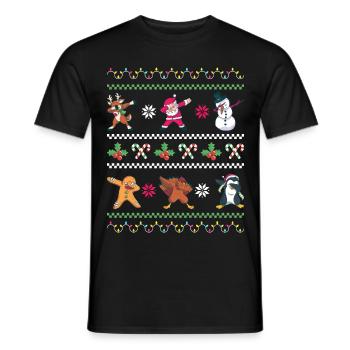 Weihnachten Christmas Pajama Dabbing Santa Claus - Männer T-Shirt - Schwarz - Vorne - AI Model Male 178 light (178cm)