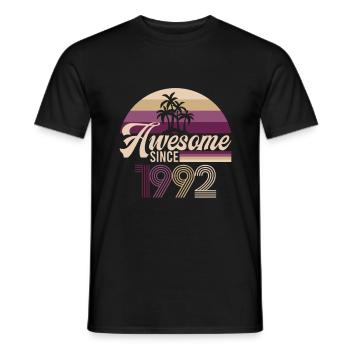 Vintage Awesome Since 1992 Geburtstag Retro - Männer T-Shirt - Schwarz - Vorne - AI Model Male 178 light (178cm)