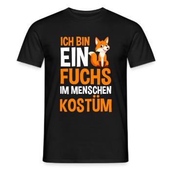Ich bin ein Fuchs im Menschen Kostüm - Männer T-Shirt - Schwarz - Vorne - AI Model Male 178 light (178cm)
