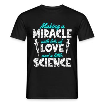 Maman FIV faire un miracle avec amour et science - T-shirt homme - noir - Devant - AI Model Male 178 light (178cm)