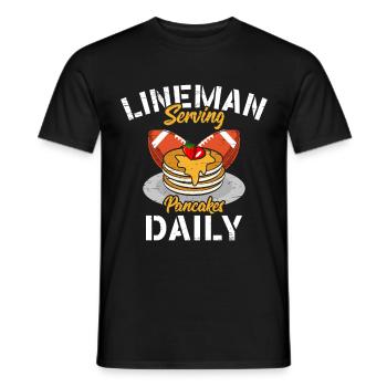 Joueur de ligne de ligne de football servant des crêpes tous les jours - T-shirt homme - noir - Devant - AI Model Male 178 light (178cm)