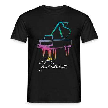 Piano Piano Pianiste Cadeau - T-shirt homme - noir - Devant - AI Model Male 178 light (178cm)