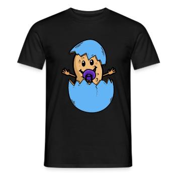 Coquille d’arachide naissance bébé éclosion oeuf - T-shirt homme - noir - Devant - AI Model Male 178 light (178cm)
