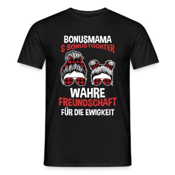 Bonusmama und Tochter - Männer T-Shirt - Schwarz - Vorne - AI Model Male 178 light (178cm)