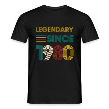 Vintage Legendary since 1980 Geburtstag - Männer T-Shirt - Schwarz - Vorne - AI Model Male 178 light (178cm)