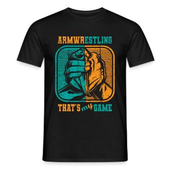 Armwrestling c’est mon jeu De Lutte d’Arts Martiaux - T-shirt homme - noir - Devant - AI Model Male 178 light (178cm)
