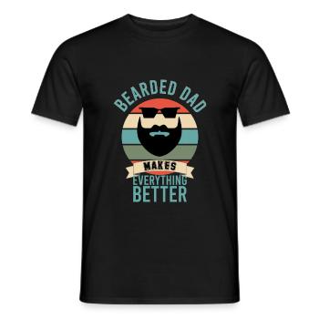 Papa barbu rend tout meilleur - T-shirt homme - noir - Devant - AI Model Male 178 light (178cm)