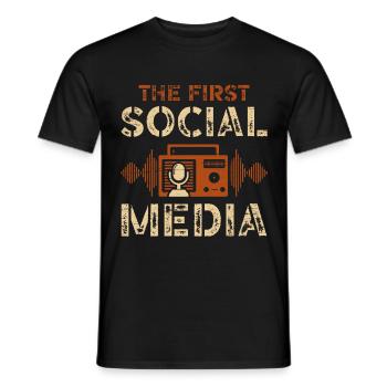 Amateur Radio Ham Radio Operator - Men's T-Shirt - black - Front - AI Model Male 178 light (178cm)
