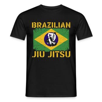 BJJ Jiu Jitsu Brésilien Jiu Jitsu Fighter - T-shirt homme - noir - Devant - AI Model Male 178 light (178cm)