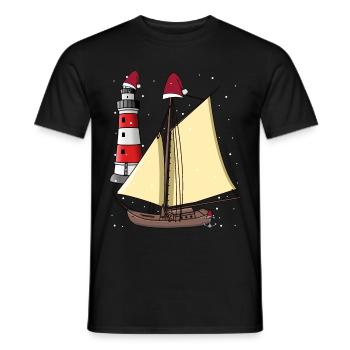 Voilier Nikolaus Santa Ahoi Noël maritime - T-shirt homme - noir - Devant - AI Model Male 178 light (178cm)