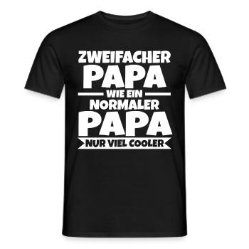 Zweifacher Papa - Männer T-Shirt - Schwarz - Vorne - AI Model Male 178 light (178cm)