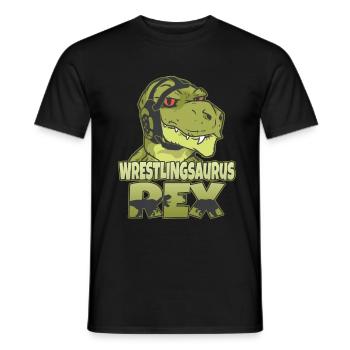 Wrestlingsaurus Rex Wrestler Wrestling Dinosaurier - Männer T-Shirt - Schwarz - Vorne - AI Model Male 178 light (178cm)