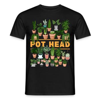 Plantes de tête de pot olivier amateur de cactus - T-shirt homme - noir - Devant - AI Model Male 178 light (178cm)