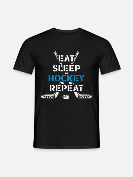 Hockey sobre hielo Comer dormir Hockey Repetir - T-shirt herr - svart