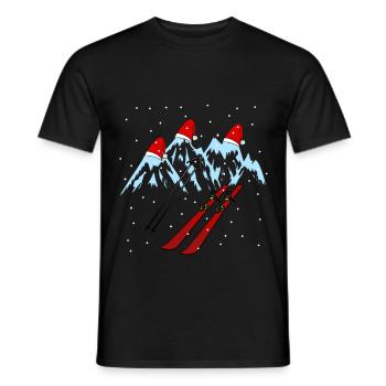 Winterurlaub Skigebiet Ski Langlauf Tirol Xmas Alm - Männer T-Shirt - Schwarz - Vorne - AI Model Male 178 light (178cm)