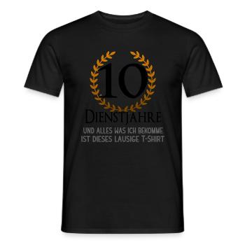 Mitarbeiter 10 Jähriges Firmenfeier Firmenjubiläum - Männer T-Shirt - Schwarz - Vorne - AI Model Male 178 light (178cm)