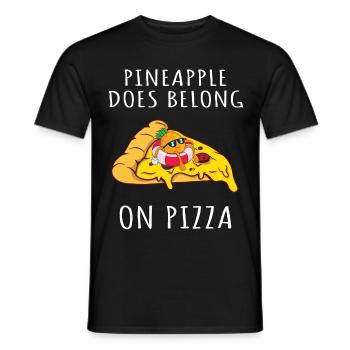 Pizza Hawaii Pineapple Pizza Food - Men's T-Shirt - black - Front - AI Model Male 178 light (178cm)