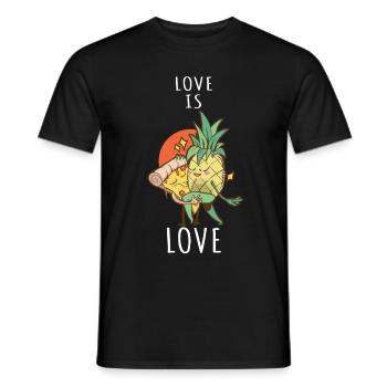 Pizza Hawaii Pineapple Pizza Food - Men's T-Shirt - black - Front - AI Model Male 178 light (178cm)