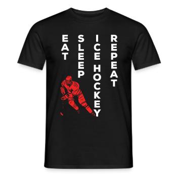 Eishockey Eat Sleep Ice Hockey Repeat I Ice Hockey - Männer T-Shirt - Schwarz - Vorne - AI Model Male 178 light (178cm)