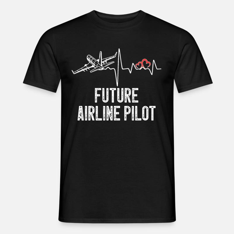 Framtida pilot hjärtslag flygplan - T-shirt herr - svart