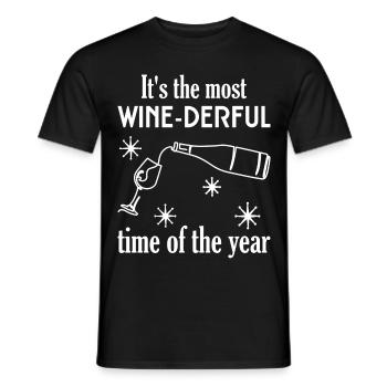 Funny wine saying Christmas - Men's T-Shirt - black - Front - AI Model Male 178 light (178cm)