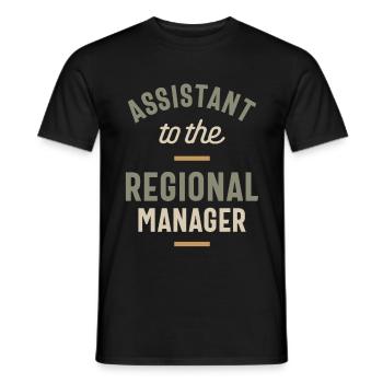 Assistant to the Regional Manager Gift Funny Job - Men's T-Shirt - black - Front - AI Model Male 178 light (178cm)
