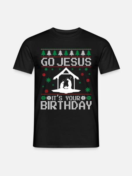 Go Jesus Verjaardag Team Jezus Kerst Grappig - Heren T-shirt - zwart