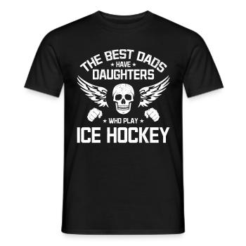 Die besten Väter haben Töchter Eishockey spielen - Männer T-Shirt - Schwarz - Vorne - AI Model Male 178 light (178cm)