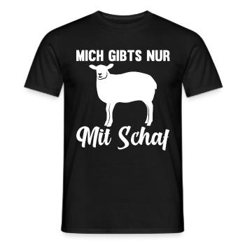 Mich gibt’s nur mit Schaf - Männer T-Shirt - Schwarz - Vorne - AI Model Male 178 light (178cm)