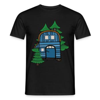 Freak Naturliebhaber Bauwagen Camping Haus Hütte - Männer T-Shirt - Schwarz - Vorne - AI Model Male 178 light (178cm)