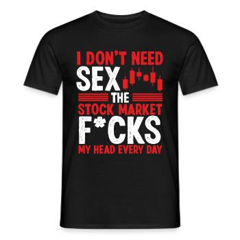 Make Money in the Stock Market Stock Market Trader - Men's T-Shirt - black - Front - AI Model Male 178 light (178cm)