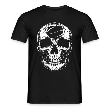 Hockey sur glace Skull Puck Hockey Joueur de hockey sur glace - T-shirt homme - noir - Devant - AI Model Male 178 light (178cm)