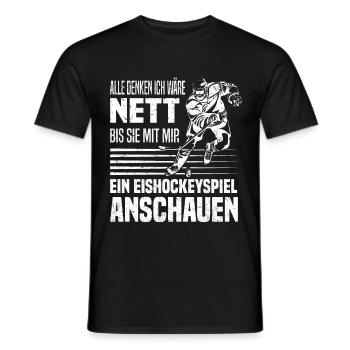 Eishockeyspiel Eishockey Hockey Eishockeyspieler - Männer T-Shirt - Schwarz - Vorne - AI Model Male 178 light (178cm)
