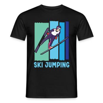 Saut à ski Saut à ski Saut à ski - T-shirt homme - noir - Devant - AI Model Male 178 light (178cm)